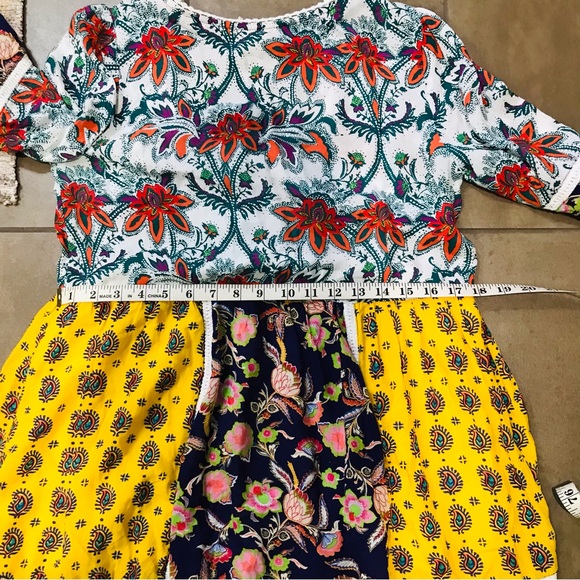 Anthropologie Lilka Trapeze Patchwork Dress Floral S Free People Sz S - Picture 6 of 10